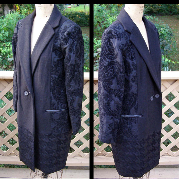 NWT Walter Marilyn Coat sz M 6-8 Wool Blend Black - Picture 2 of 7